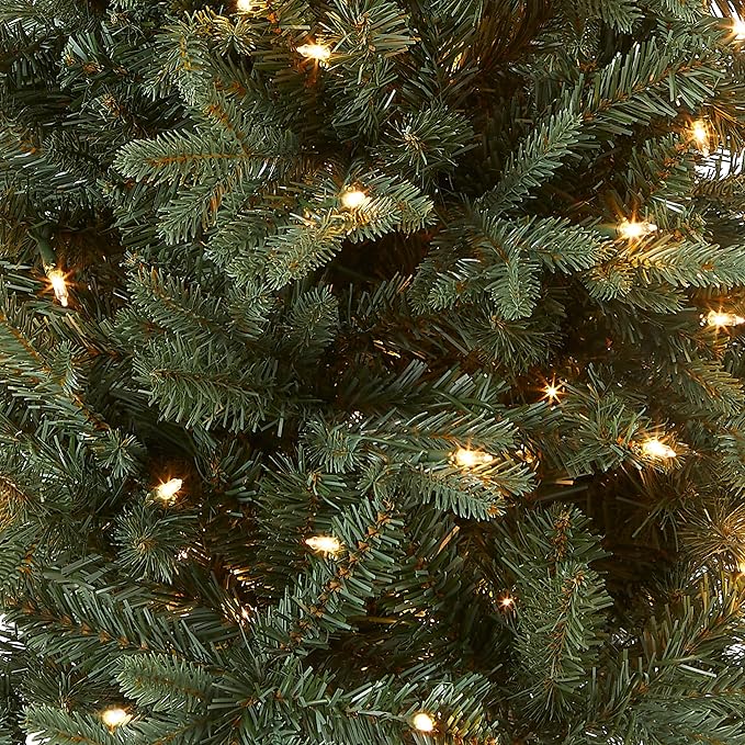 National Tree Company 4 ft Pre-Lit Everyday Collection Mini Artificial Christmas Tree, 150 Clear Lights, 643 Tips, Burlap Base, Green