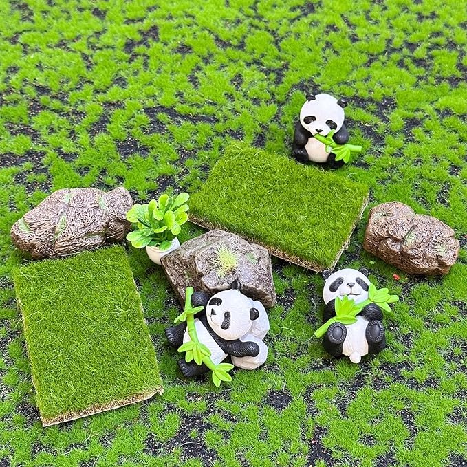 Woohome 2 PCS Static Grass Tuft Railway Artificial Grass for Train Scenery, Railway Landscape, Military Sand Table DIY, Green