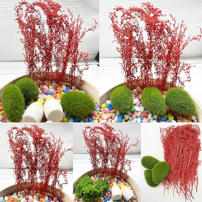 Cayway Static Grass Tuft Model Grass Tufts Railway Artificial Grass Bushy Tuft Flower Cluster Vegetation Groups for Model Train Landscape Railroad Scenery (Styel E)