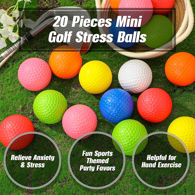 Libima Mini Golf Stress Ball Bulk Foam Practice Balls Stress Relief Sports Ball Training for Golf Birthday Party Favors Carnival Classroom Reward Indoor Outdoor