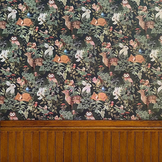 Miniature Dollhouse Accessories Wall Paper 37.8 * 14.2Inch - Wallpaper Self-Adhesive Fit for 1/12 1/6 Scale Decorative Stickers- Black