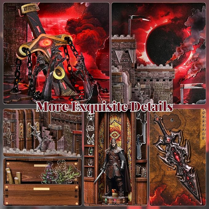MiniCity Magic Book Nook Building Set with Lights, DIY Booknook Building Model Kit for Home Bookshelf Decor, Miniature House Building for Adults Teens (The Sword of Fire)