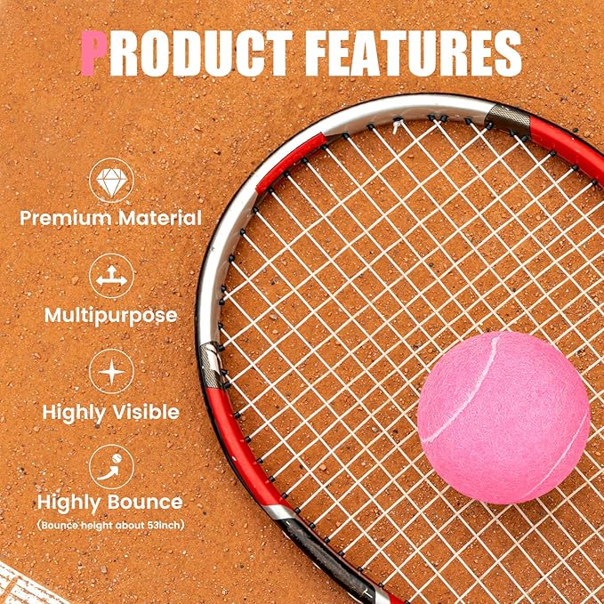 MRYCZ FYRHD 60 Pack Tennis Balls, Training Tennis Balls, Pet Dog Playing Balls, Practice Tennis Balls with Mesh Bag for Transport and Beginner Training