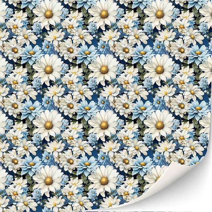 3 Sheets Self-Adhesive Wallpaper for Dollhouses Scale 1:12 Modern Wallpaper Art Deco Wallpaper Artdeco Wallpaper (Daysies 1)
