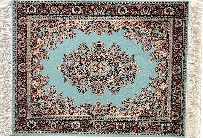 Set of 4 Dollhouse Rugs, Miniature Doll House Accessory, 10x7 Carpets, Rectangle, Kids Toy Furniture Carpeting Decor