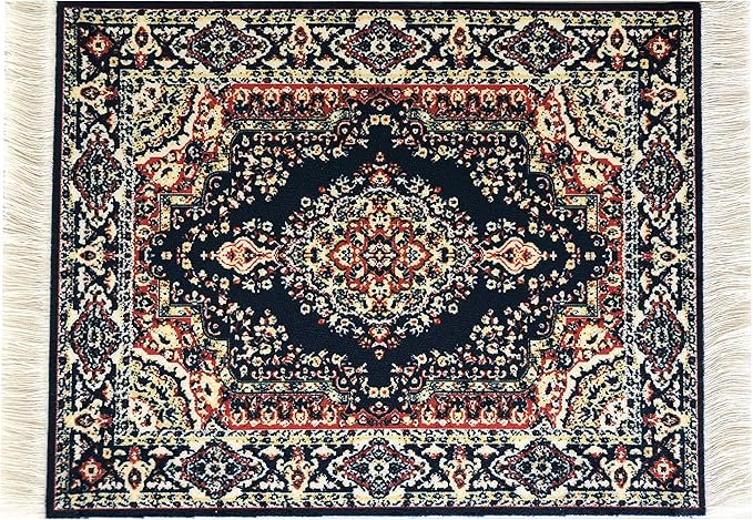 Set of 4 Dollhouse Rugs, Miniature Doll House Accessory, 10x7 Carpets, Rectangle, Kids Toy Furniture Carpeting Decor