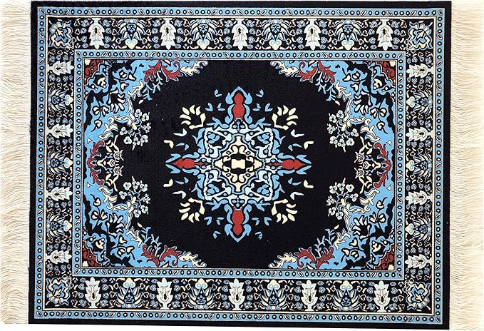 Set of 4 Dollhouse Rugs, Miniature Doll House Accessory, 10x7 Carpets, Rectangle, Kids Toy Furniture Carpeting Decor