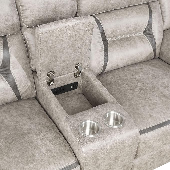 Coaster Home Furnishings Greer 3-Piece Upholstered Reclining Sofa Set Taupe 651351-S3