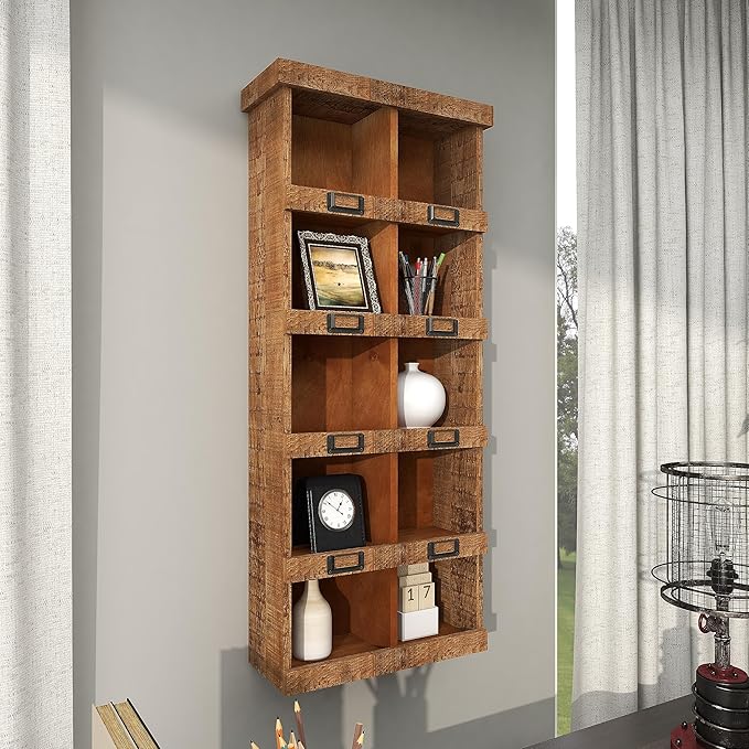 Deco 79 45887 Wall Shelf, Brown,18"L x 7"W x 42"H