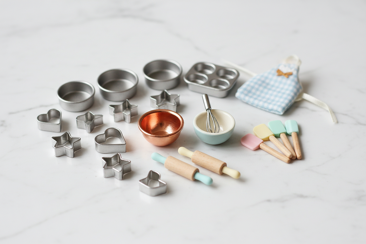 Miniature Baking Tool Set Mini House Kitchen Accessories Lightweight Miniature Cookware for Dollhouse Decor Cooking